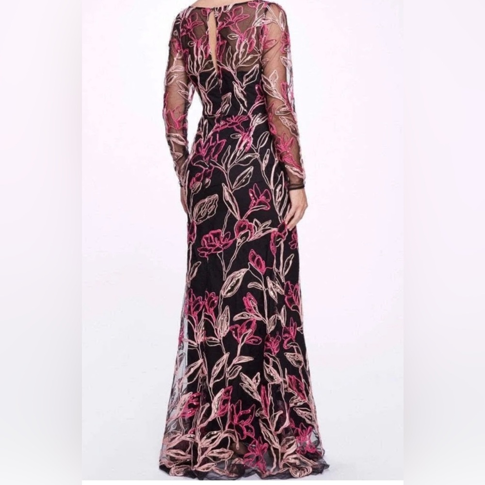 MARCHESA NOTTE***Elegant Floral Long Sleeve Maxi Dress Gown***US 6 $1295 - Picture 8 of 14